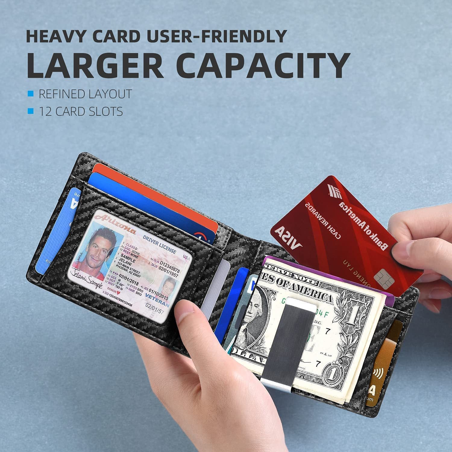 Minimalist, multifunctional, high-capacity, RFID-resistant, demagnetizing, ultra-thin, portable US dollar wallet/card holder/microfiber men's wallet/card holder