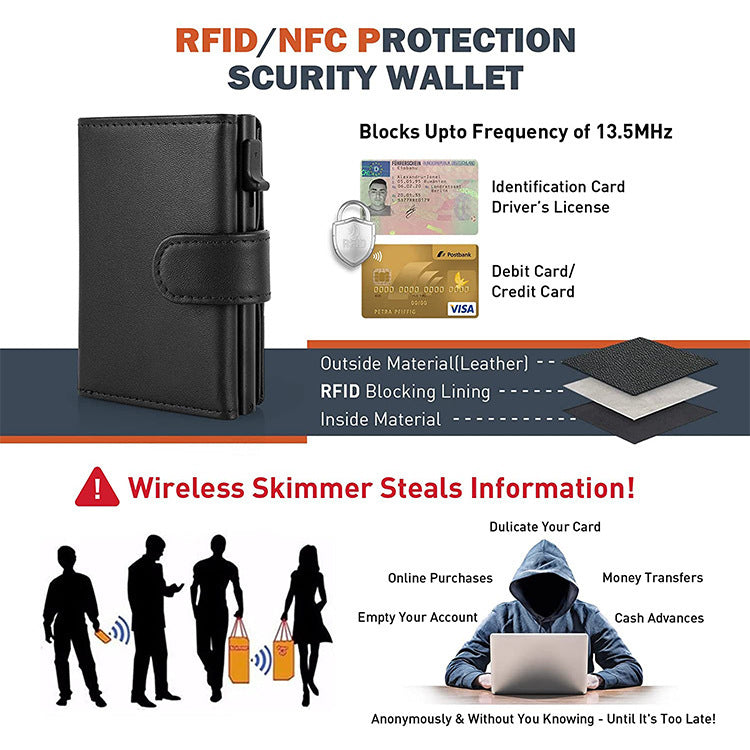 RFID Smart Card Wallet-21+ Genuine Leather
