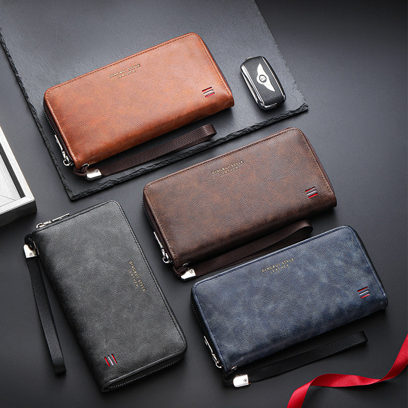 Men's Long PU Wallet, Simple and Stylish for Young Men, Multiple Card Slots