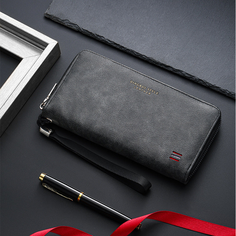Men's Long PU Wallet, Simple and Stylish for Young Men, Multiple Card Slots