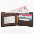 Retro-style wallet, popular multi-card slot men's genuine leather wallet, vintage top-grain cowhide card holder