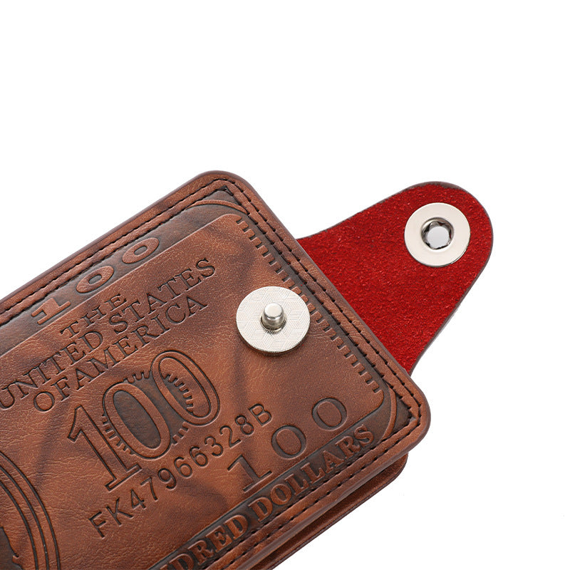 Men's Short Wallet, Large Capacity, Multiple Card Slots, Buckle, Stylish Short US Dollar Wallet/Card Holder