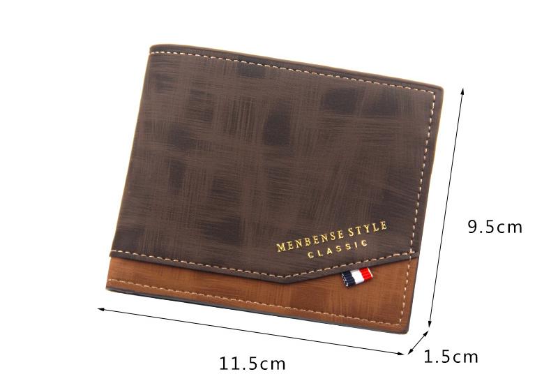 Luxury ultra-thin retro PU leather folding wallet for men, with credit card compartment and retro coin purse.