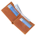 Anti-magnetic, anti-theft, RFID, men's retro crazy horse genuine leather wallet, purse, card holder, ultra-thin horizontal style