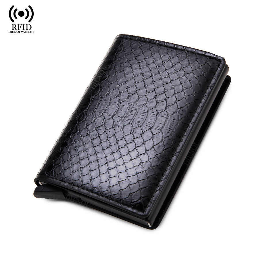 Men's wallet, snakeskin RFID multi-functional men's wallet, card holder all in one.