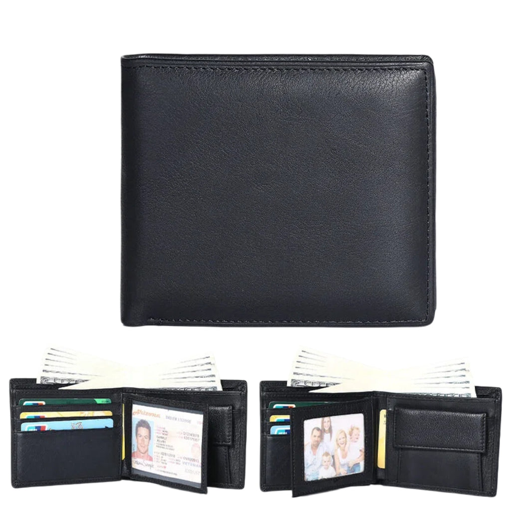 Genuine Leather Wallet for Men, Multi-Card Slot Top-Grain Cowhide, Stylish Short Genuine Leather Coin Purse Wallet